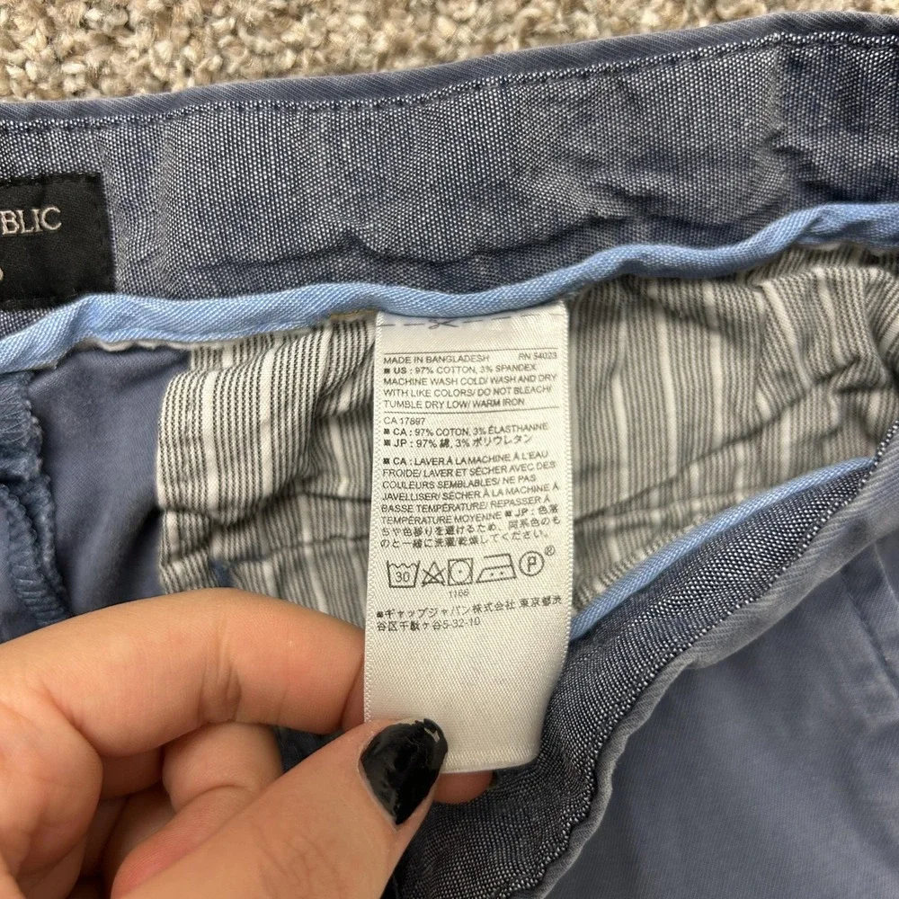 Banana Republic Pants Mens 31x32 Blue Chino Flat Front Straight Leg Stretch